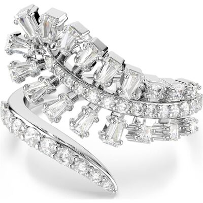 Swarovski Vienna Offener Ring, Verschiedene Schliffe, Feder, Weiß, Rhodiniert Unisex 50 Swarovski Vienna Offener Ring, Verschiedene Schliffe, Feder, Weiß, Rhodiniert Unisex 50
