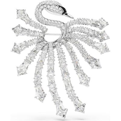 Swarovski Vienna Brosche, Verschiedene Schliffe, Schwan, Weiß, Rhodiniert Unisex OS Swarovski Vienna Brosche, Verschiedene Schliffe, Schwan, Weiß, Rhodiniert Unisex OS