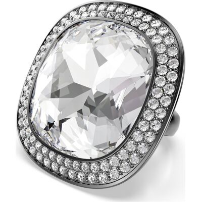 Swarovski Una Angelic Cocktailring, Kissenschliff, Weiß, Rutheniert Unisex 50-55 Swarovski Una Angelic Cocktailring, Kissenschliff, Weiß, Rutheniert Unisex 50-55