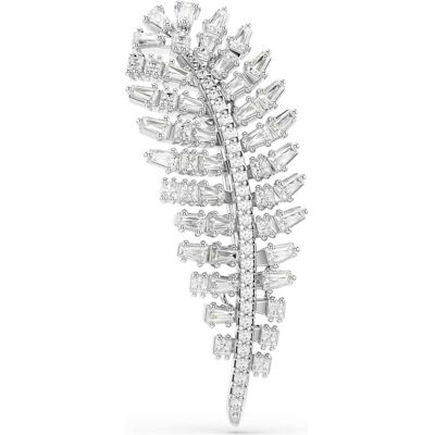Swarovski Vienna Brosche, Verschiedene Schliffe, Feder, Weiß, Rhodiniert Unisex OS Swarovski Vienna Brosche, Verschiedene Schliffe, Feder, Weiß, Rhodiniert Unisex OS