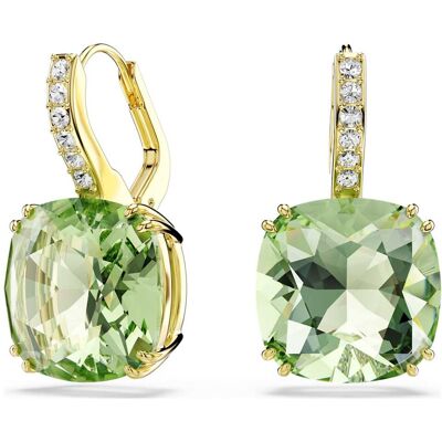Swarovski Millenia Drop-Ohrhänger, Kissenschliff, Grün, 18K goldbeschichtet Unisex OS Swarovski Millenia Drop-Ohrhänger, Kissenschliff, Grün, 18K goldbeschichtet Unisex OS