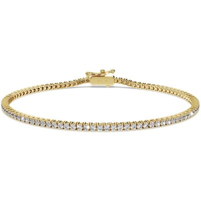 Swarovski Eternity Tennis Armband, Im Labor gezüchtete Diamanten 1,5 ct tw, Runde Form, Weiß, 18K Gelbgold Unisex XL Swarovski Eternity Tennis Armband, Im Labor gezüchtete Diamanten 1,5 ct tw, Runde Form, Weiß, 18K Gelbgold Unisex XL