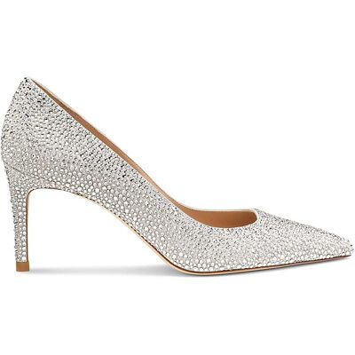 Swarovski STUART WEITZMAN Stuart Power Shine Pumps, Weiß Unisex 40 Swarovski STUART WEITZMAN Stuart Power Shine Pumps, Weiß Unisex 40