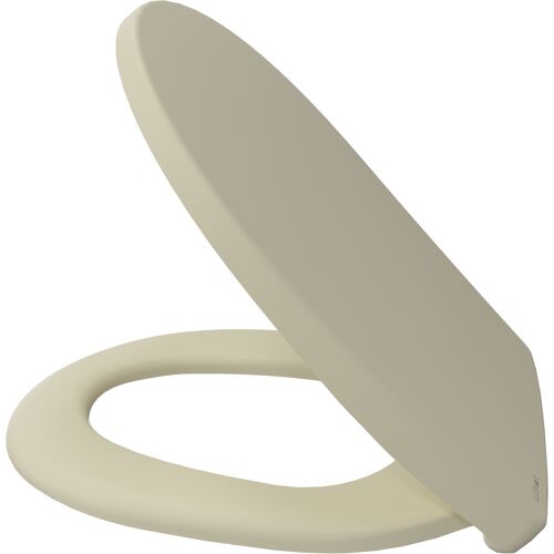 Forum Online GmbH Luvett® WC-Sitz mit Absenkautomatik C100 oval universell, Toilettendeckel mit 3 Edelstahl Montagelösungen, Klodeckel abnehmbar Jasmin Creme
