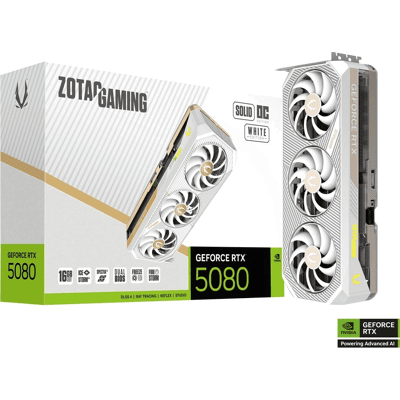 Zotac GeForce RTX 5080 Solid OC White ED 16GB GDDR7 HDMI 3xDP Grafikkarte Zotac GeForce RTX 5080 Solid OC White ED 16GB GDDR7 HDMI 3xDP Grafikkarte