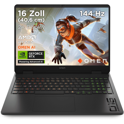 HP Omen 16 16-ap0091ng Gaming-Laptop - AMD Ryzen™ 9 8940HX - 16 GB - 1 TB SSD - NVIDIA® GeForce® RTX™ 5060 - Deutsch (QWERTZ) HP Omen 16 16-ap0091ng Gaming-Laptop - AMD Ryzen™ 9 8940HX - 16 GB - 1 TB SSD - NVIDIA® GeForce® RTX™ 5060 - Deutsch (QWERTZ)