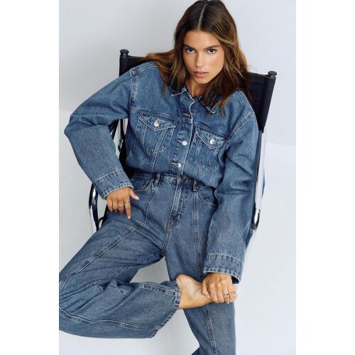 Gina Tricot - Wide front seam jeans - wide jeans - Blau - 42 - Dame