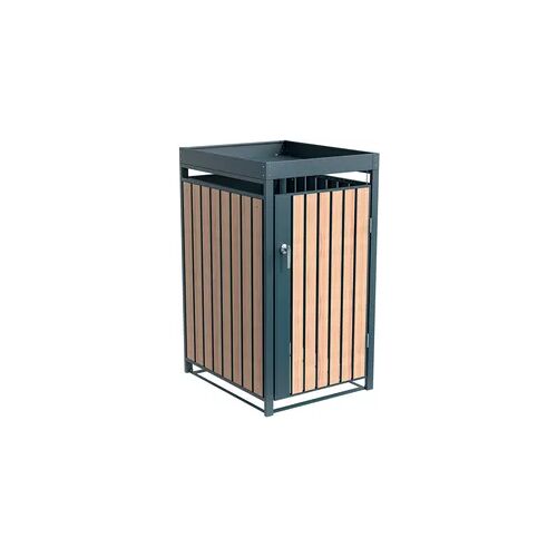 Westmann Tchibo - Mülltonnenbox mit Blumenkasten - 68x84x124cm - anthrazit - Stahl