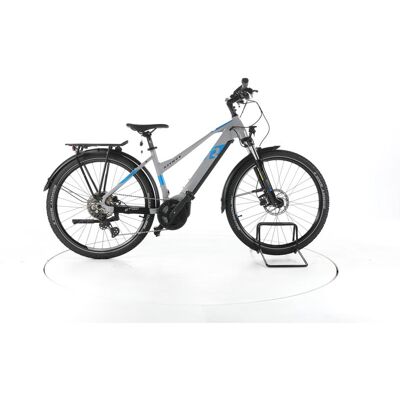 R Raymon CrossRay E 6.0 Trekking E-Bike grey blue black S R Raymon CrossRay E 6.0 Trekking E-Bike grey blue black S