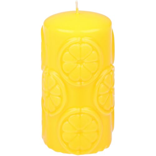 Steinhart Kerzen Steinhart Stumpenkerze Lemon Slice Ø 5,7 x 11 cm gelb