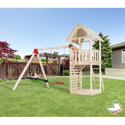 Weka Spielturm Tabaluga Drachenturm - Natur, 420x290x331cm Weka Spielturm Tabaluga Drachenturm - Natur, 420x290x331cm