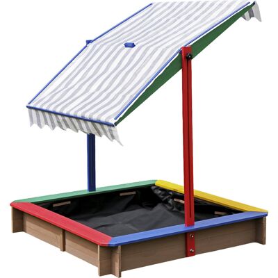 Dobar Sandkasten farbig mit Dach 111 x 111 cm Dobar Sandkasten farbig mit Dach 111 x 111 cm