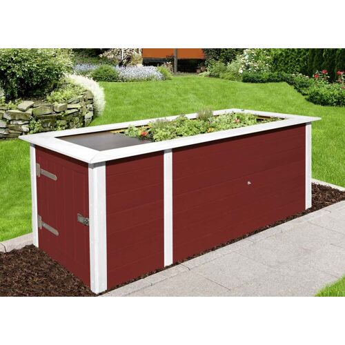 Weka Hochbeet 21 205 x 80 x 81 cm schwedenrot mit Noppenbahn, Wühlmausschutz