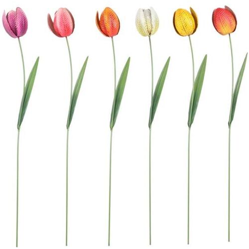 Flamingo Oldenburger Flamingo Gartenstecker Tulipa Metall 13 x 76 cm mehrfarbig
