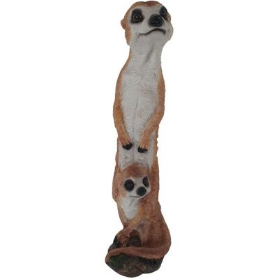 Pflanzen-Kölle - Erdmännchen mit Baby - Höhe 47 cm - Decorative figurine Pflanzen-Kölle - Erdmännchen mit Baby - Höhe 47 cm - Decorative figurine
