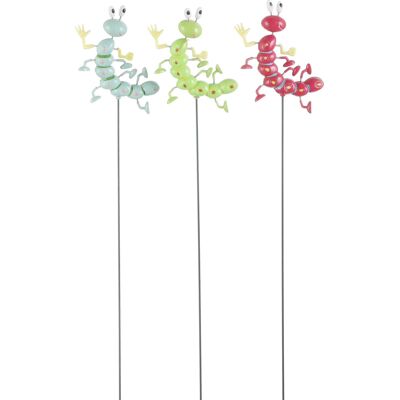 Mica Decorations Mica Gartenstecker Raupe blau rosa grün 11 x 2 x 67 cm Mica Decorations Mica Gartenstecker Raupe blau rosa grün 11 x 2 x 67 cm