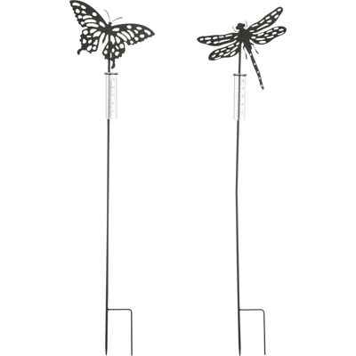 Mica Decorations Gartenstecker Regenmesser Eisen 118 cm schwarz 3-fach sortiert Mica Decorations Gartenstecker Regenmesser Eisen 118 cm schwarz 3-fach sortiert