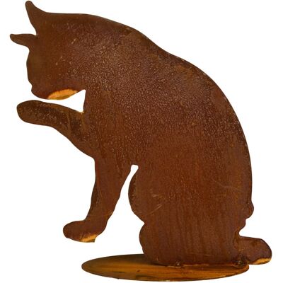 Badeko Gartenfigur Katze Tom putzend mit Bodenplatte Stahl 28 x 28 cm braun Badeko Gartenfigur Katze Tom putzend mit Bodenplatte Stahl 28 x 28 cm braun