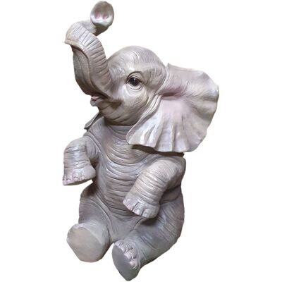 FD Figur Elefant sitzend groß Polyresin 86 x 55 x 47 cm grau FD Figur Elefant sitzend groß Polyresin 86 x 55 x 47 cm grau