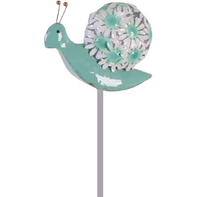 TrendLine Gartenstecker Schnecke Metall 113 x 17 cm türkis/weiß TrendLine Gartenstecker Schnecke Metall 113 x 17 cm türkis/weiß