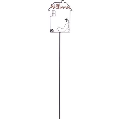 TrendLine Gartenstecker Haus Willkommen Katze Metall 115 x 18 cm schwarz TrendLine Gartenstecker Haus Willkommen Katze Metall 115 x 18 cm schwarz