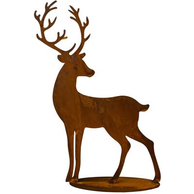 Badeko Gartenfigur Hirsch Leon mit Bodenplatte Stahl 76 x 60 cm braun Badeko Gartenfigur Hirsch Leon mit Bodenplatte Stahl 76 x 60 cm braun