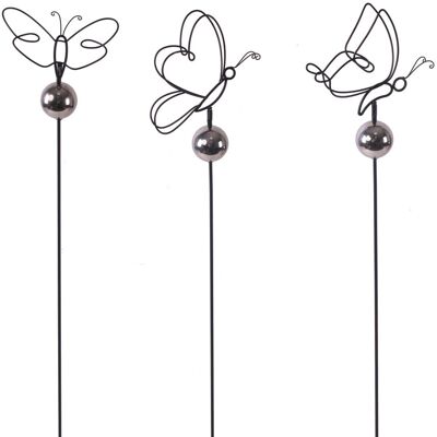 TrendLine Gartenstecker Schmetterling Metall 115 x 20 cm 3-fach sortiert TrendLine Gartenstecker Schmetterling Metall 115 x 20 cm 3-fach sortiert
