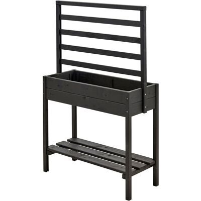 Plus Pflanzkasten auf Beine mit Spalier RAL 9005 Schwarz Plus Pflanzkasten auf Beine mit Spalier RAL 9005 Schwarz