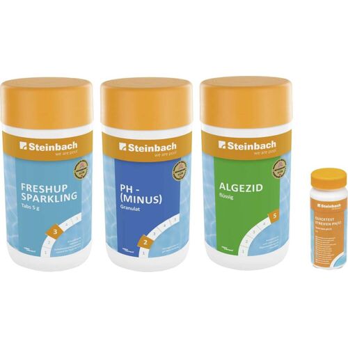 Steinbach Poolpflege Chlor Starterset 3x Poolpflege + Quickteststreifen