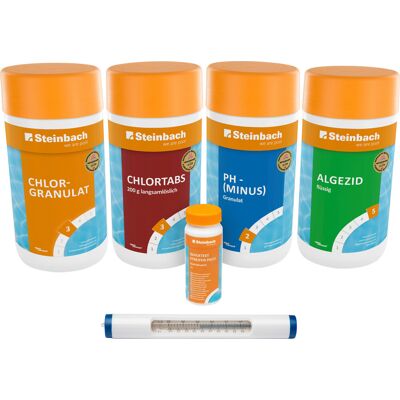 Steinbach Poolpflege Chlor Starterset - Teststreifen & Thermometer Steinbach Poolpflege Chlor Starterset - Teststreifen & Thermometer