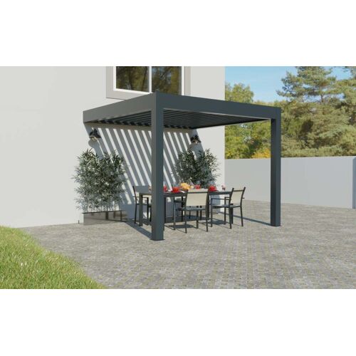 Wismar NFI Lamellen Terrassenüberdachung 400 x 341 x 266 cm grau