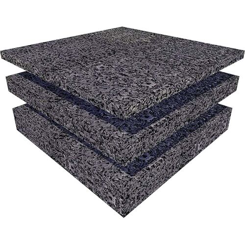 HSI Terra Unterlegpads für Terrasse 7 x 7 x 3 cm Kautschukgranulat schwarz - 50 Stk.