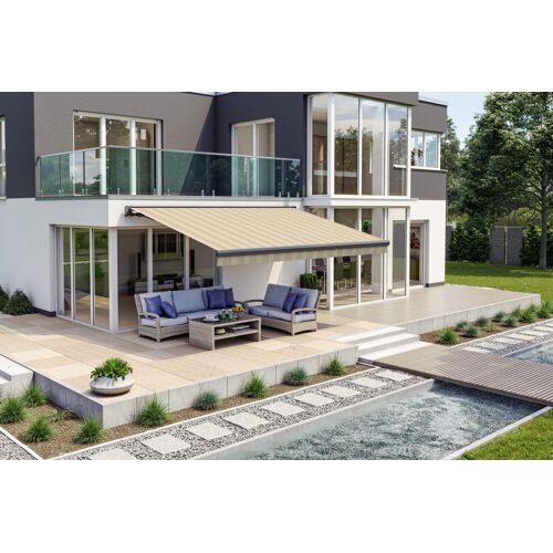 Wismar Halbkassettenmarkise beige gestreift