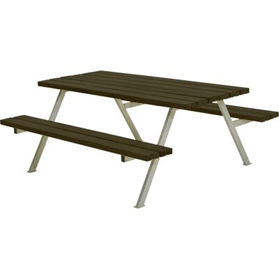Plus Picknicktisch Alpha Stahl-Holz 177 x 185 x 73 cm schwarz Plus Picknicktisch Alpha Stahl-Holz 177 x 185 x 73 cm schwarz