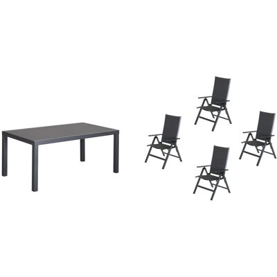 Primaster Garten-Essgruppe Fano 4 Personen mit ausziehbarem Tisch und klappbaren Stühlen Primaster Garten-Essgruppe Fano 4 Personen mit ausziehbarem Tisch und klappbaren Stühlen