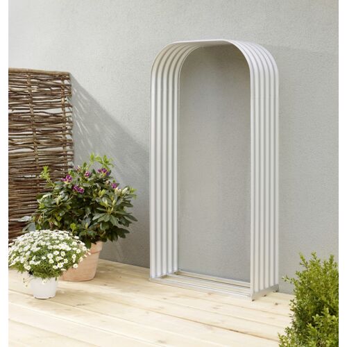 Vitavia Kaminholzregal Lignum 99 x 40 x 200 cm blank aluminium Hochformat