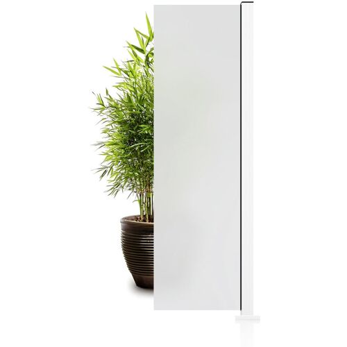 Ambiente Glaszaun Erweiterungsset Klarglas mit Siebdruck 187 x 55,7 cm weiß
