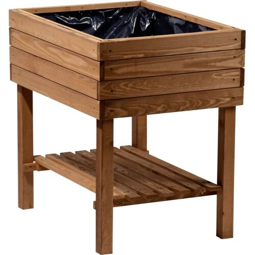 Dobar Hochbeet mit Ablage inkl. Pflanzfolie 80 x 58 x 80 cm