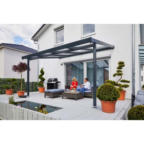 Gutta Premium Terrassendach 410,2 x 306 cm anthrazit Acryl klar 16 mm