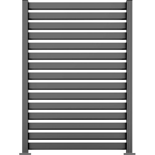 Ambiente Alu-Zaun Grundset Rhombus MAXI 187 x 124,2 cm grau