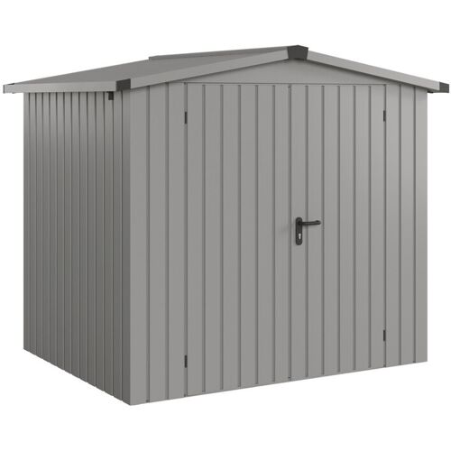 EcoStar Metallgerätehaus Euroline ESD4 aluminiumgrau 214 x 166 cm 2-flg.