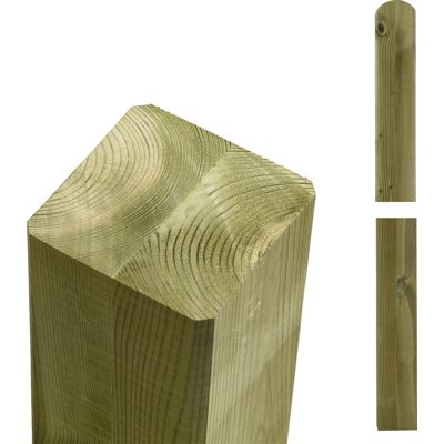 Plus Leimholzpfosten 187 cm, 90 x 90 mm, druckimprägniert, Kopf gerundet Plus Leimholzpfosten 187 cm, 90 x 90 mm, druckimprägniert, Kopf gerundet