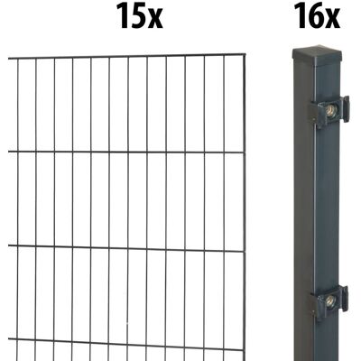 Floraworld Einstabmatten-Zaun Set Classic 30 m 200 x 50 cm inkl. 16 Pfosten 100 cm anthrazit Floraworld Einstabmatten-Zaun Set Classic 30 m 200 x 50 cm inkl. 16 Pfosten 100 cm anthrazit
