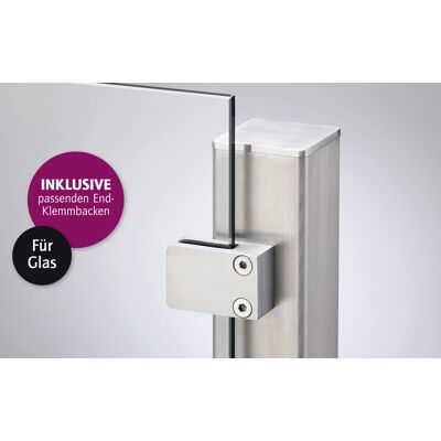 Ambiente Endpfosten-Set zum EINBETONIEREN 157 cm, 60 x 60 mm, Edelstahl Ambiente Endpfosten-Set zum EINBETONIEREN 157 cm, 60 x 60 mm, Edelstahl