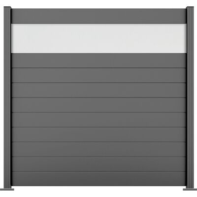 Ambiente Alu-Zaun Grundset Paneel 150 grau 187 x 184,2 cm Ambiente Alu-Zaun Grundset Paneel 150 grau 187 x 184,2 cm