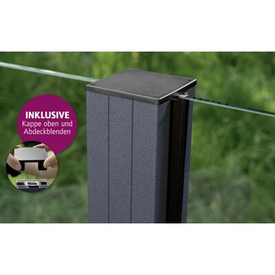 Ambiente Aluminium-Pfosten 127 cm, 68 x 68 mm, Anthrazit Struktur 7016 Ambiente Aluminium-Pfosten 127 cm, 68 x 68 mm, Anthrazit Struktur 7016