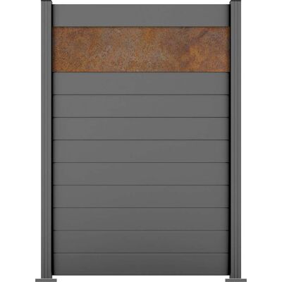 Ambiente Alu-Zaun Grundset Paneel 150 grau 187 x 124,2 cm Ambiente Alu-Zaun Grundset Paneel 150 grau 187 x 124,2 cm