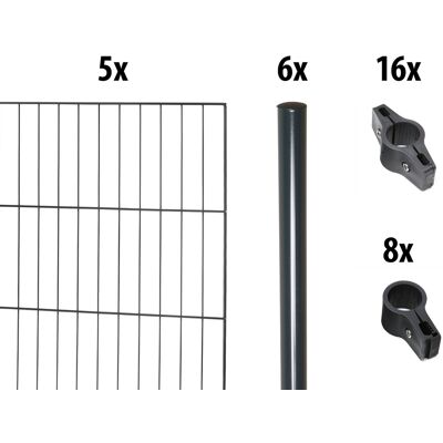 Floraworld Einstabmatten-Zaun Set Classic 10 m 200 x 150 cm inkl. 6 Pfosten 200 cm anthrazit Floraworld Einstabmatten-Zaun Set Classic 10 m 200 x 150 cm inkl. 6 Pfosten 200 cm anthrazit