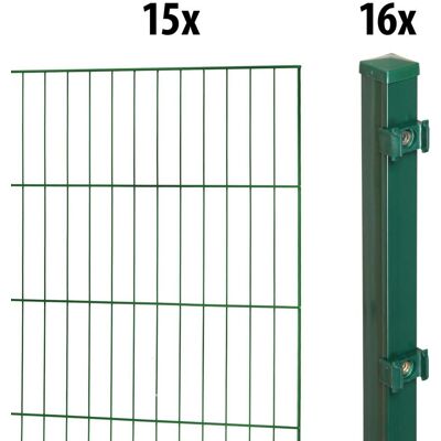 Floraworld Einstabmatten-Zaun Set Classic 30 m 200 x 150 cm inkl. 16 Pfosten 220 cm moosgrün Floraworld Einstabmatten-Zaun Set Classic 30 m 200 x 150 cm inkl. 16 Pfosten 220 cm moosgrün