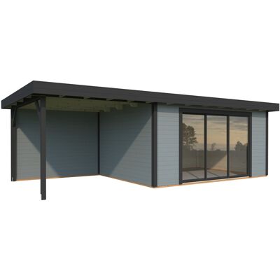 Palmako Gartenhaus Lydia 728 x 330 cm mit Glasschiebetüren grau lackiert Palmako Gartenhaus Lydia 728 x 330 cm mit Glasschiebetüren grau lackiert